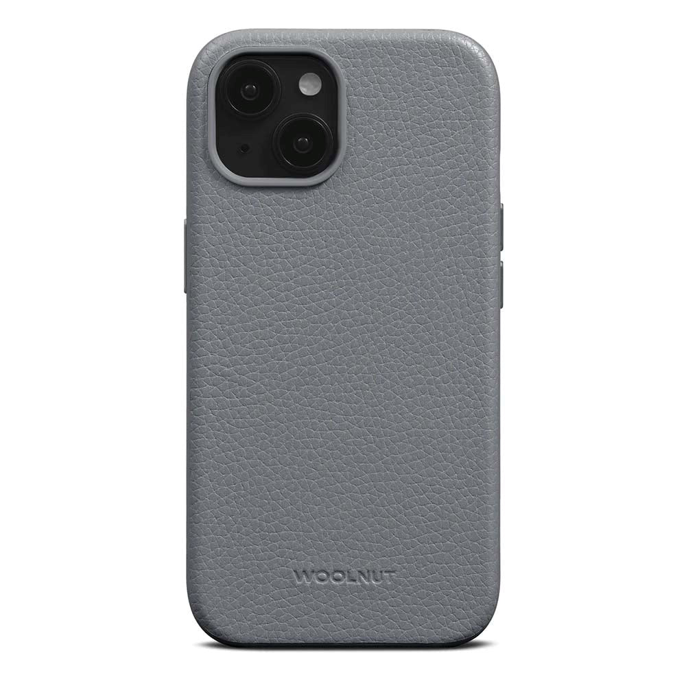 iPhone 15 WOOLNUT Full Grain Leather Case - MagSafe Compatible - Grey