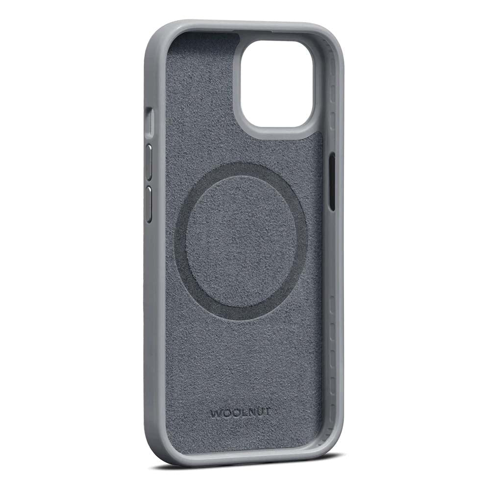 iPhone 15 WOOLNUT Full Grain Leather Case - MagSafe Compatible - Grey