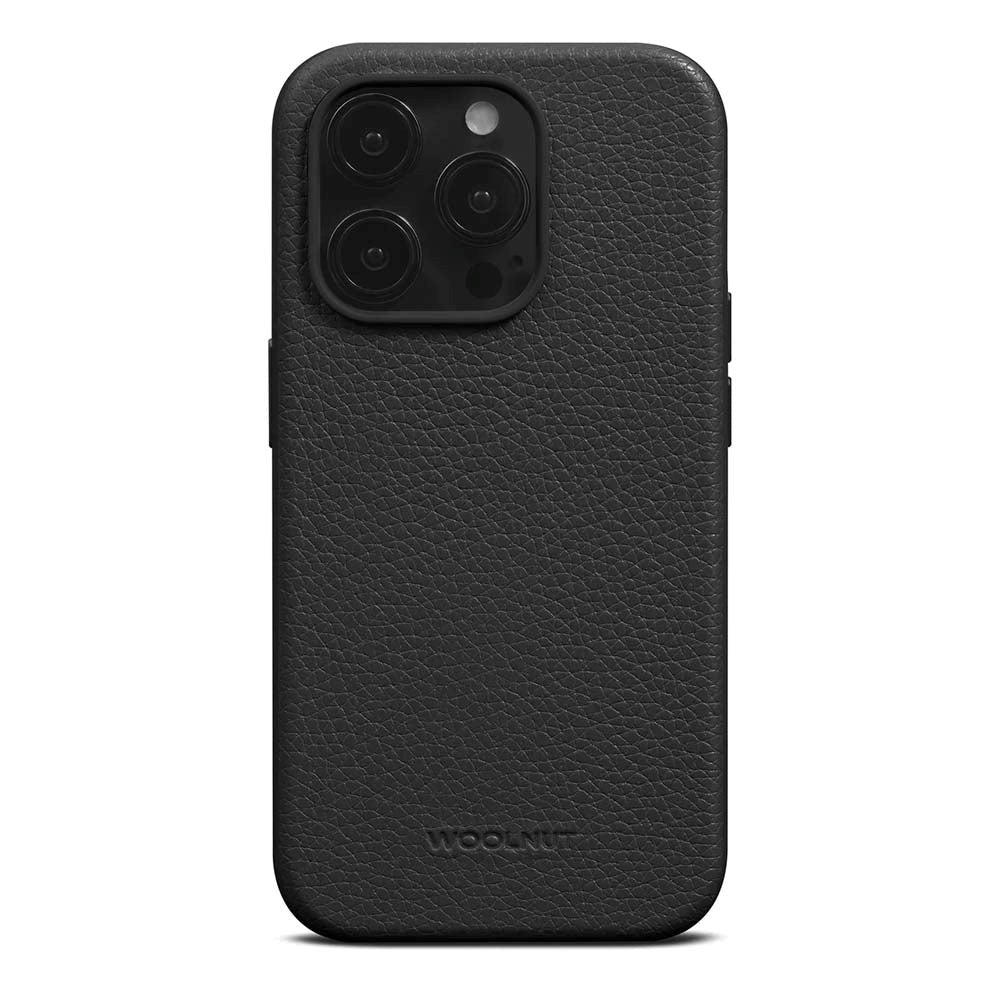 iPhone 15 Pro Max WOOLNUT Full Grain Leather Case - MagSafe Compatible - Black