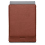MacBook Pro 14" M5 / M4 / M3 / M2 / M1 (2025 / 2021) Genuine Leather Folio Sleeve - 24.5 x 33 cm - Brown