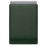 MacBook Pro 16" M4 / M3 / M2 / M1 (2024 - 2021) Genuine Leather Folio Sleeve - 27.5 x 37.5 cm - Green
