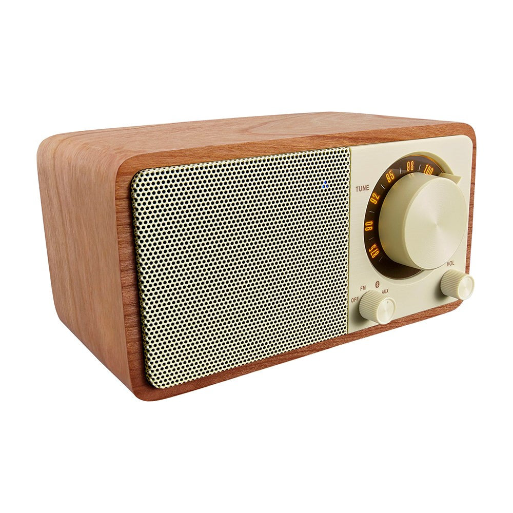 SANGEAN Genuine Mini WR7 Wireless Bluetooth Speaker w. Radio - Light Brown